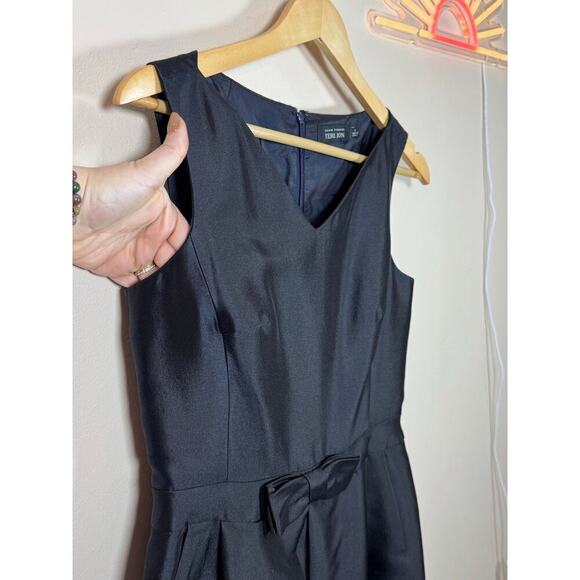 Teri Jon by Rickie Freeman Short Fit & Flare Navy Dress Formal Silk Wool Wedding - Picture 2 of 12